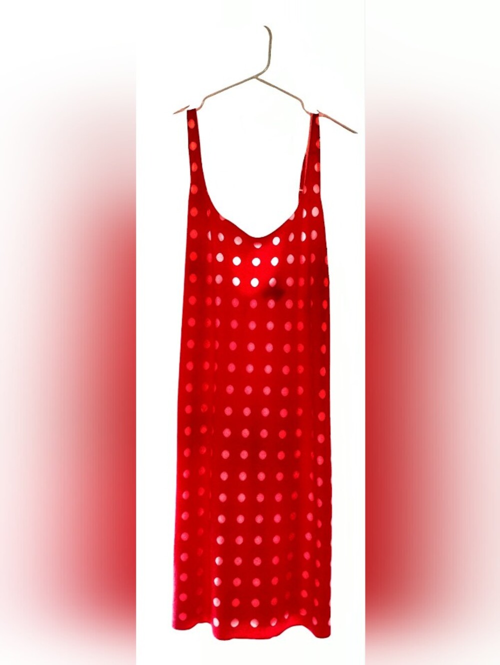 Natori Vintage P🩷nk Polka Dot Slip Dress Size Large